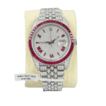 Rolex Datejust 41mm Custom Benzel Sapphire Full Moissanite Hongkong – Customize Diamod
