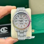 Rolex Datejust 41mm Benzel Ruby Full Moissanite Hongkong – Customize Diamod
