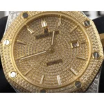 Audemars Piguet Royal Oak "Iced Out Yellow Gold" 15400SR.OO.1220SR.01 Premium Duplicate - Image 3