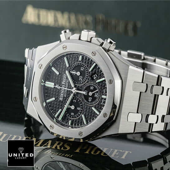 AP Royal Oak Stainless Steel Black Dial Replica on the ap box