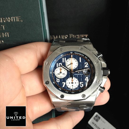Audemars Piguet 26470ST.OO_.A027CA.01 Blue Dial Steel Case Replica on the hand