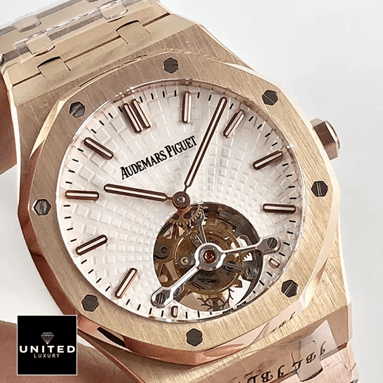 Audemars Piguet Royal Oak White Dial Tourbillion Replica front view